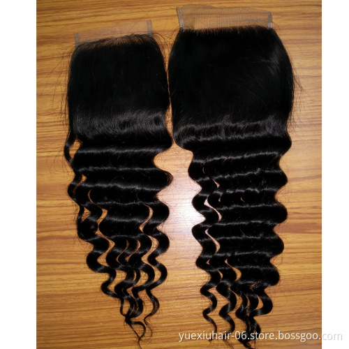 Unprocessed Human Hair Lace Closure Recool 5x5 Loose Deep Wave Hair Closure Piece for Women